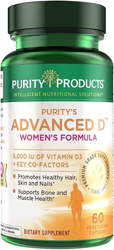 Purity Products Dr. Cannell's Advanced Vitamin D Fórmula para mujer fortificada con luteína y biotina para una piel y cabello saludables - 60