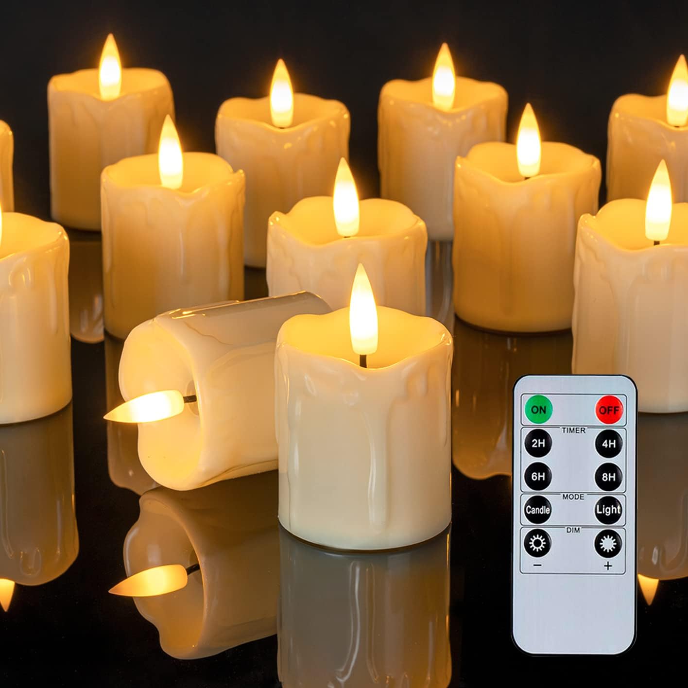 Homemory Timer Remote Control Flameless Votive Tea Lights Candles