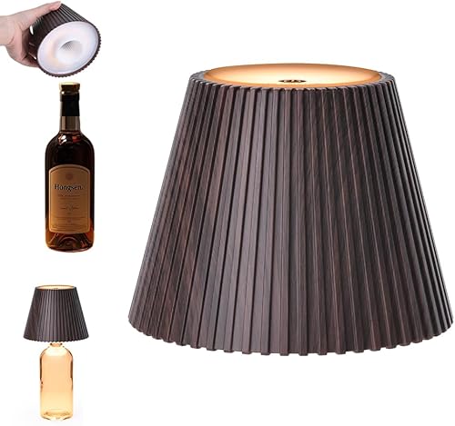 Miniatura 18 de WILIT Lámpara inalámbrica para botellas de licor, pantallas de lámpara de mesa regulables sin cable, luz nocturna que funciona con baterías para 1