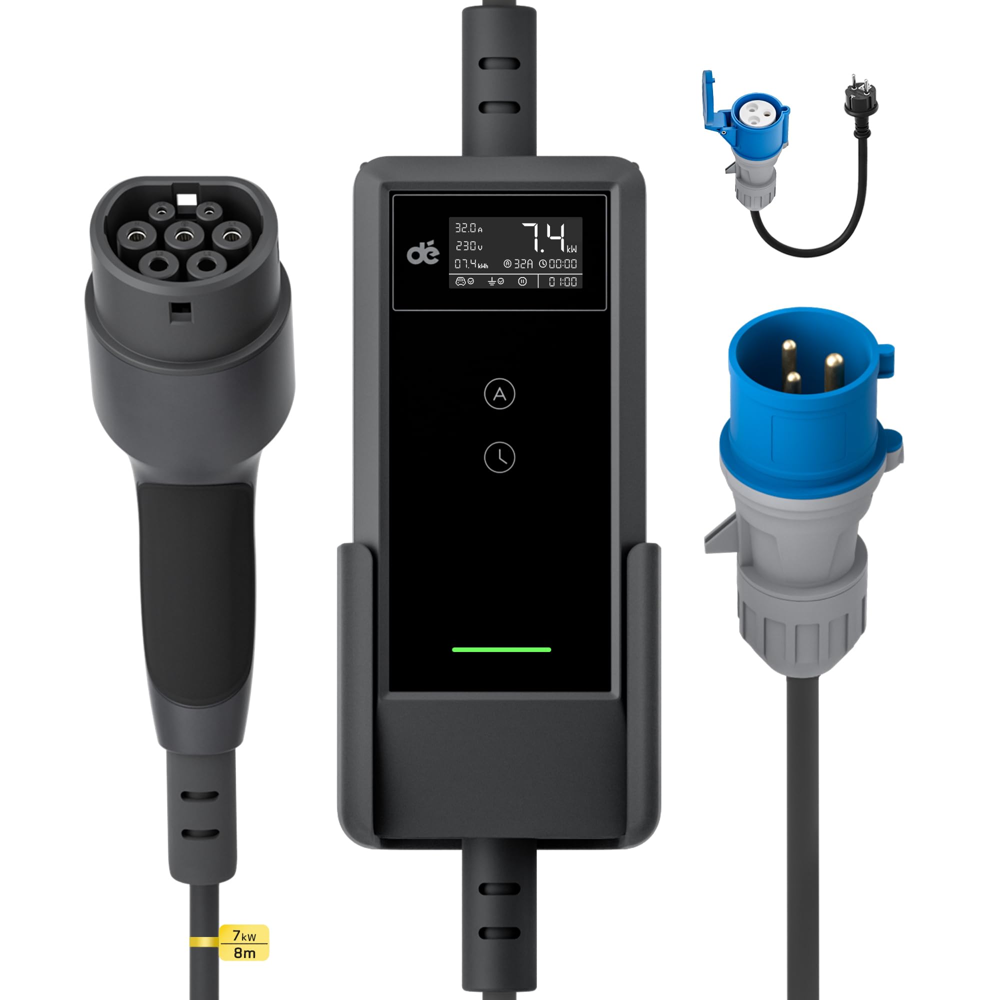 dé Chargeur Voiture Electrique 3,68kW [8m, 6/8/10/13/16A] Cable de