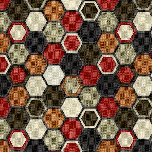Image of Multicolor Hexagon Texture Self Adhesive Wallpaper Peel & Stick, Waterproof, Scratch Resistant 41cm x 244cm