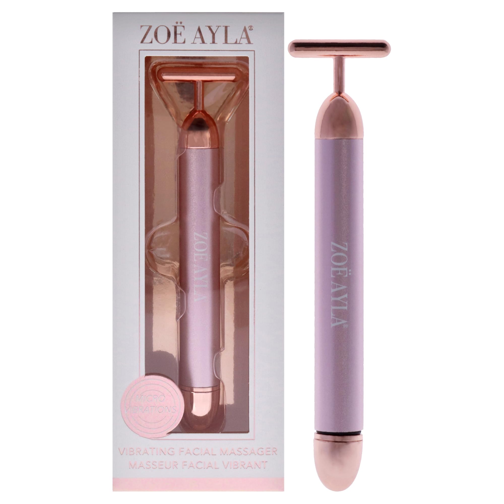 zoe ayla vibrating facial massager Zoë Ayla Zoe Vibrating Facial Massage Roller, Rose Gold, 1 Pc - Boosts  Blood Circulation - Reduces Dark Circles, Fine Lines, Wrinkles Around Eyes