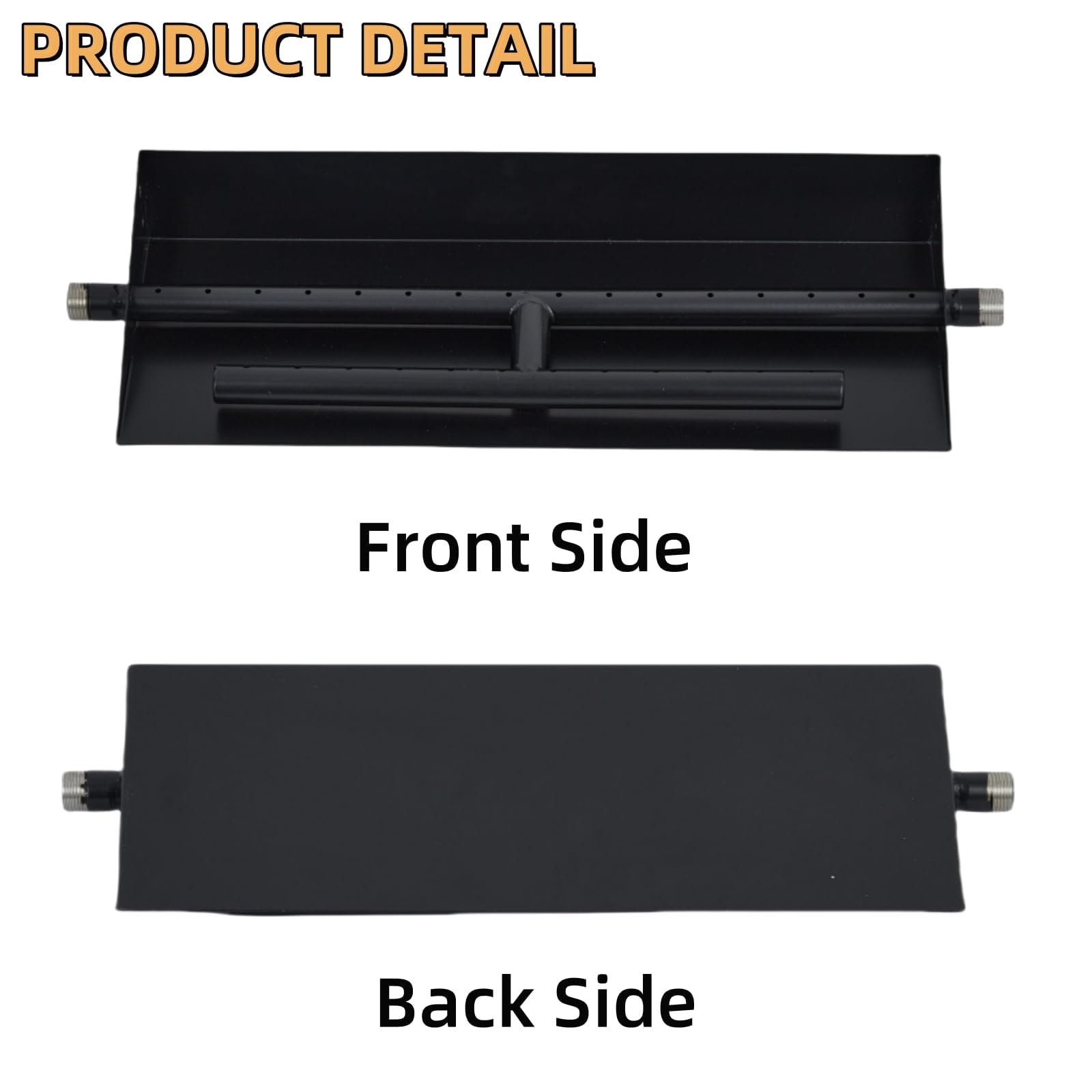 Garvee 57 x 15 cm Gaskamin Brenner Set mit Brennerpfanne, 80.000 BTU Feuerstelle Brenner Kit für Erdgas & Propan, Doppelreihiger Kaminbrenner aus Kohlenstoffstahl für DIY Outdoor Feuerstelle, Schwarz