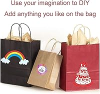 Vista 7 de AZOWA Bolsas de regalo Mini bolsas de papel kraft con asas (4 x 2.4 x 6 pulgadas, negras, 25 unidades)