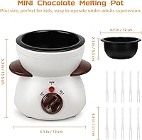 Vista 5 de Mini olla para fundir chocolate, fuente de fondue de chocolate, máquina calentadora de 8.79 onzas para chocolate con leche, queso, mantequilla
