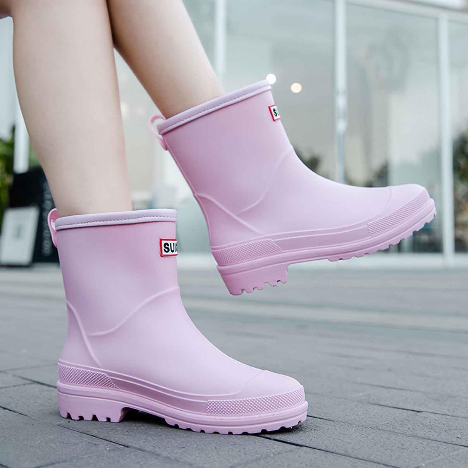 Genérico Elegantes Zapatos de Lluvia para Mujer diseño Punta Cerrada Plana cómoda Modernos versátiles Ideales Temporada lluviosa Combinar Impermeables