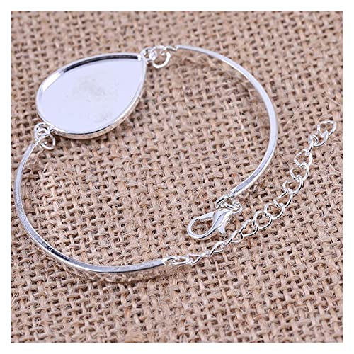 YSQSPWS Cabochon-Armband 5 stücke Fit 18x25mm Teardrop Cabochon Armband Basiseinstellungen Überzogene DIY Bezel-Leerzeichen für Schmuckherstellung für DIY Basteln (Size : 18x25mm) Cover
