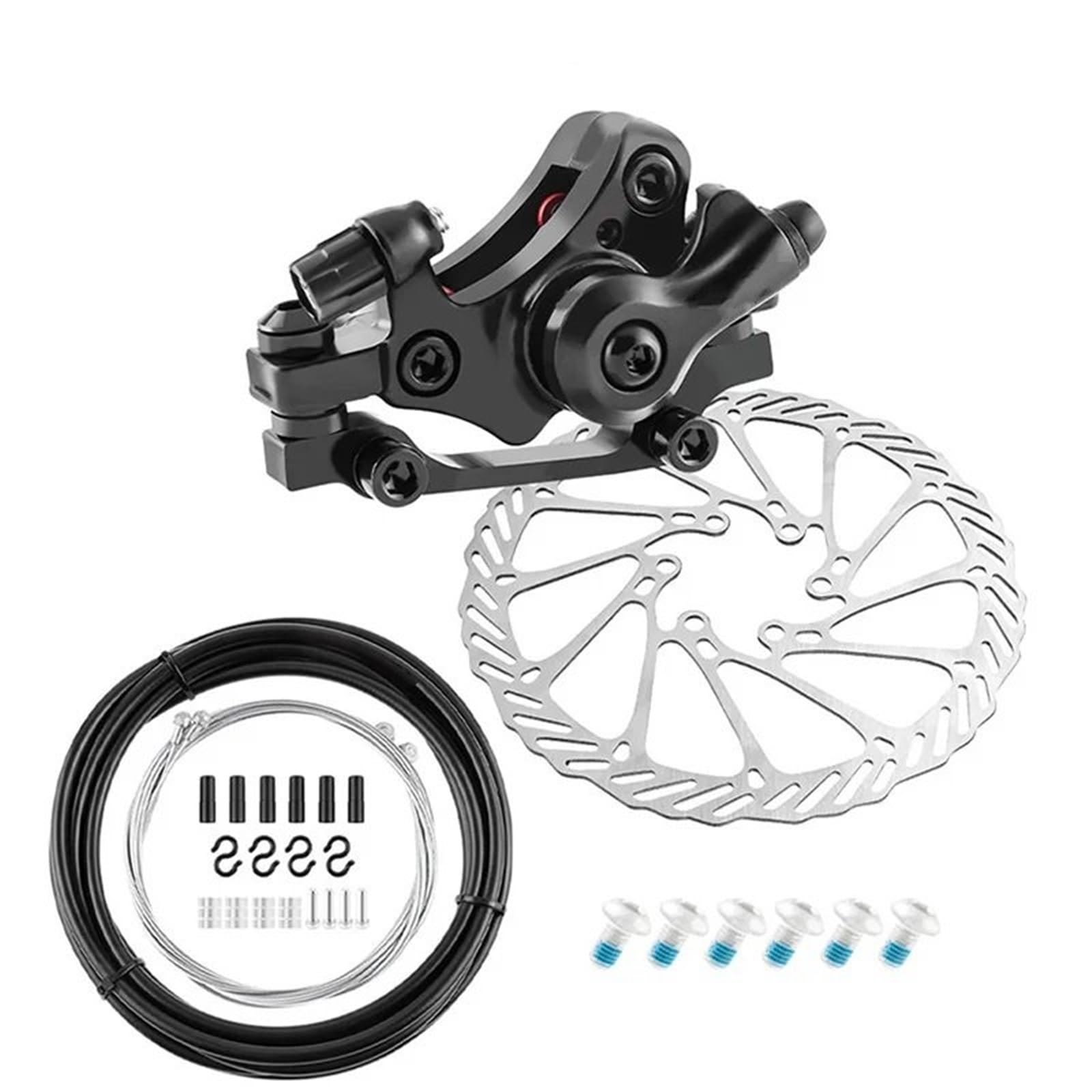 AIQWOJD Bike Rear Brake Drum Bike Brake Rear Drum MTB Disc Brake Set Disc Brake Caliper Hydraulic Hose Cable 140mm 160mm Rotor Bicycle 22.2mm Brake Lever(B-160mm Front-Cable)
