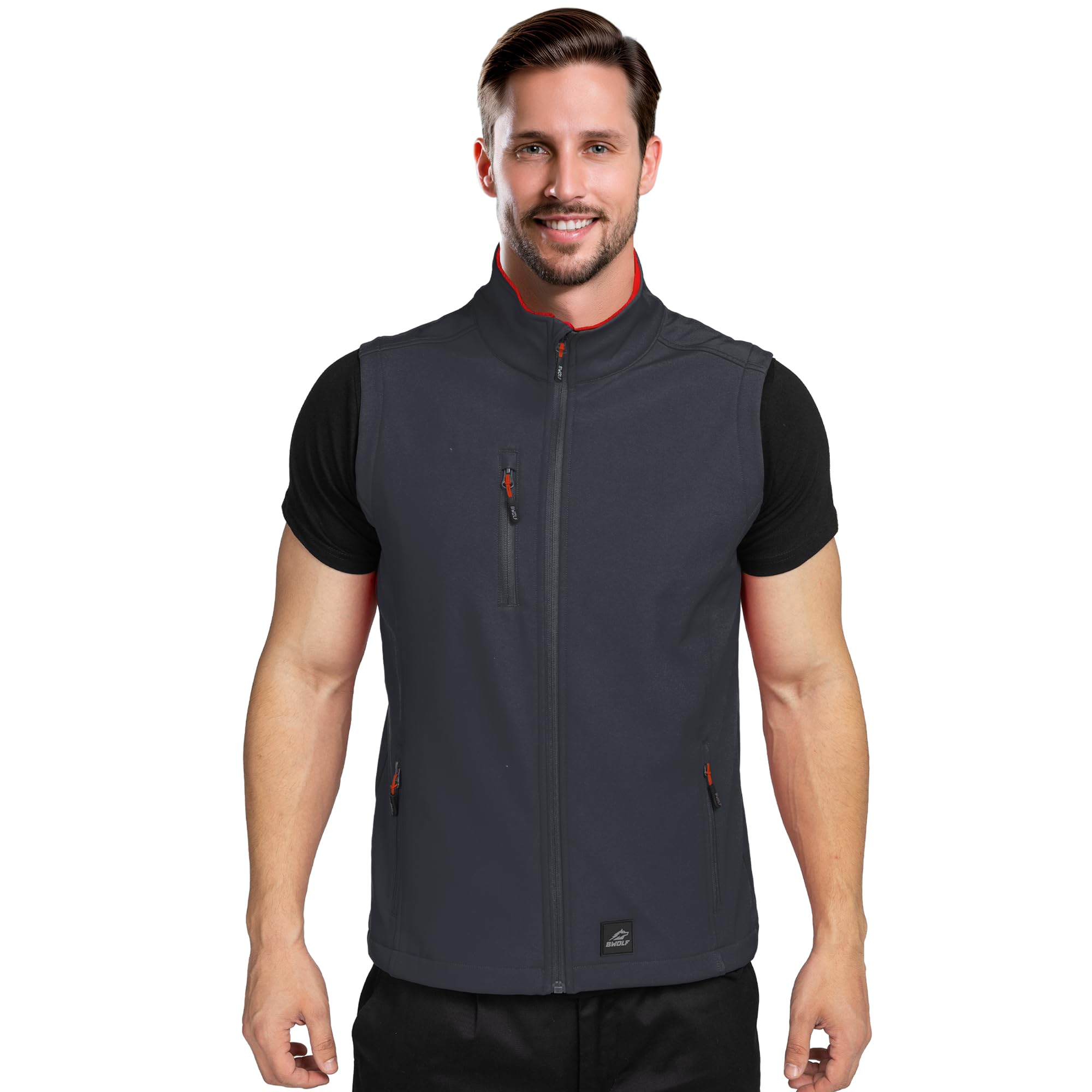 BWOLF GRIN Softshell Weste Herren Outdoor Softshellwesten für Herren Arbeit Weste Softshell Herren Gefütterte