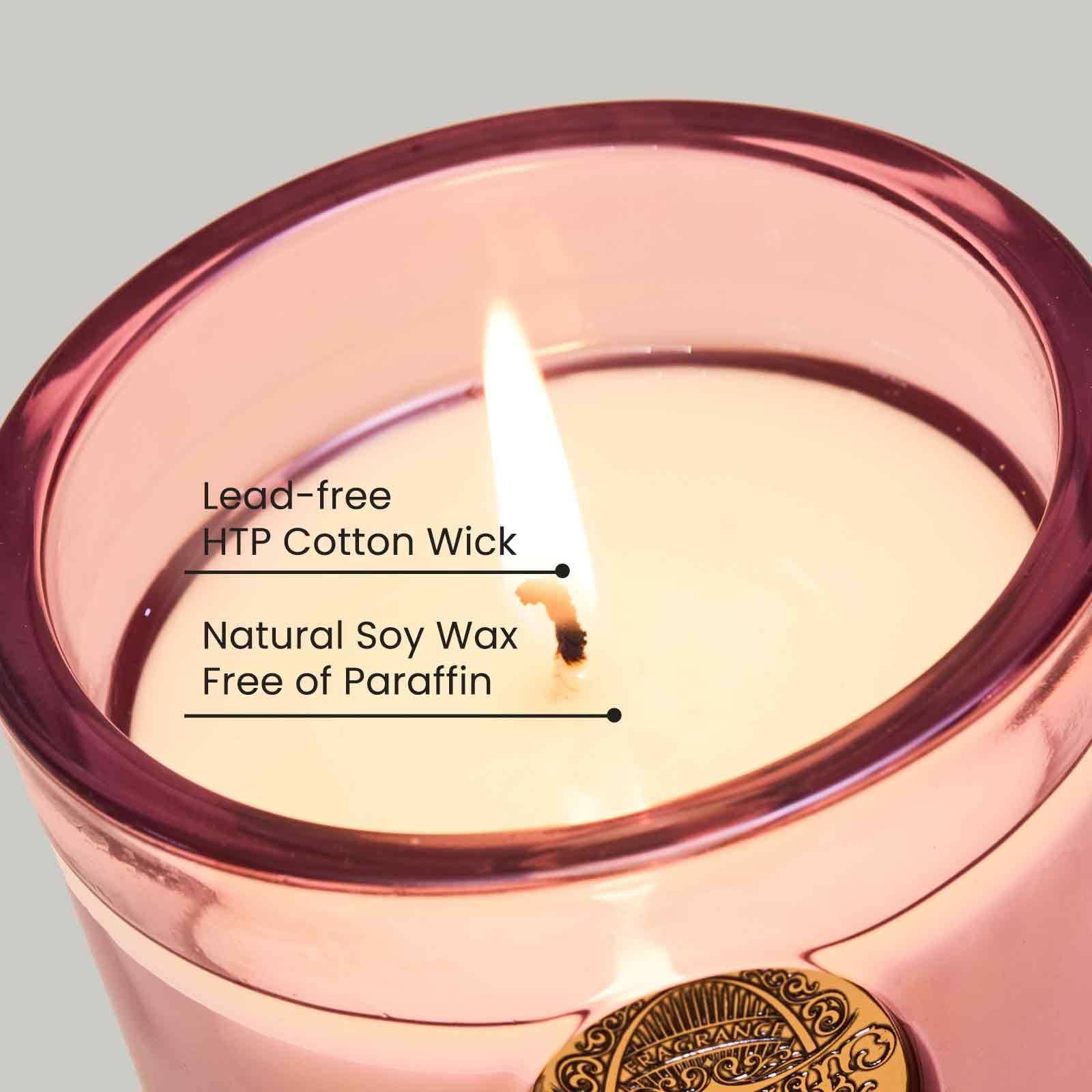 M&SENSE Candela Profumata 260g Rosa Marina, 55H Dura, Cera di Soia Non Tossiche Candele, Vetro Autunnali Decor Casa, Regalo di Lusso per Donne/Compleanni/Natale