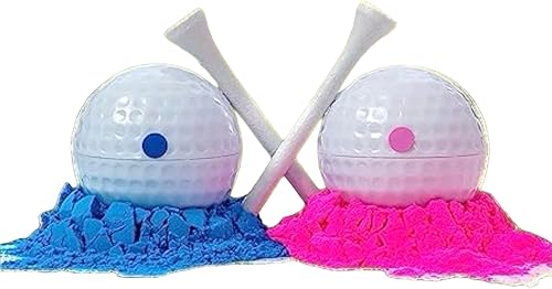 Pelotas de golf para fiesta de revelación de género, 1 bola rosa rellena de polvo y 1 bola azul, sorpresa para bebé niño o niña, juego de golf para