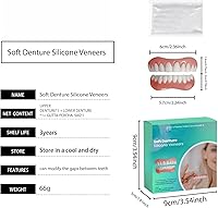 Vista 3 de Carillas suaves del silicón de la dentadura, dientes cosméticos temporales, sistema superior e inferior de la dentadura, potenciador reutilizable