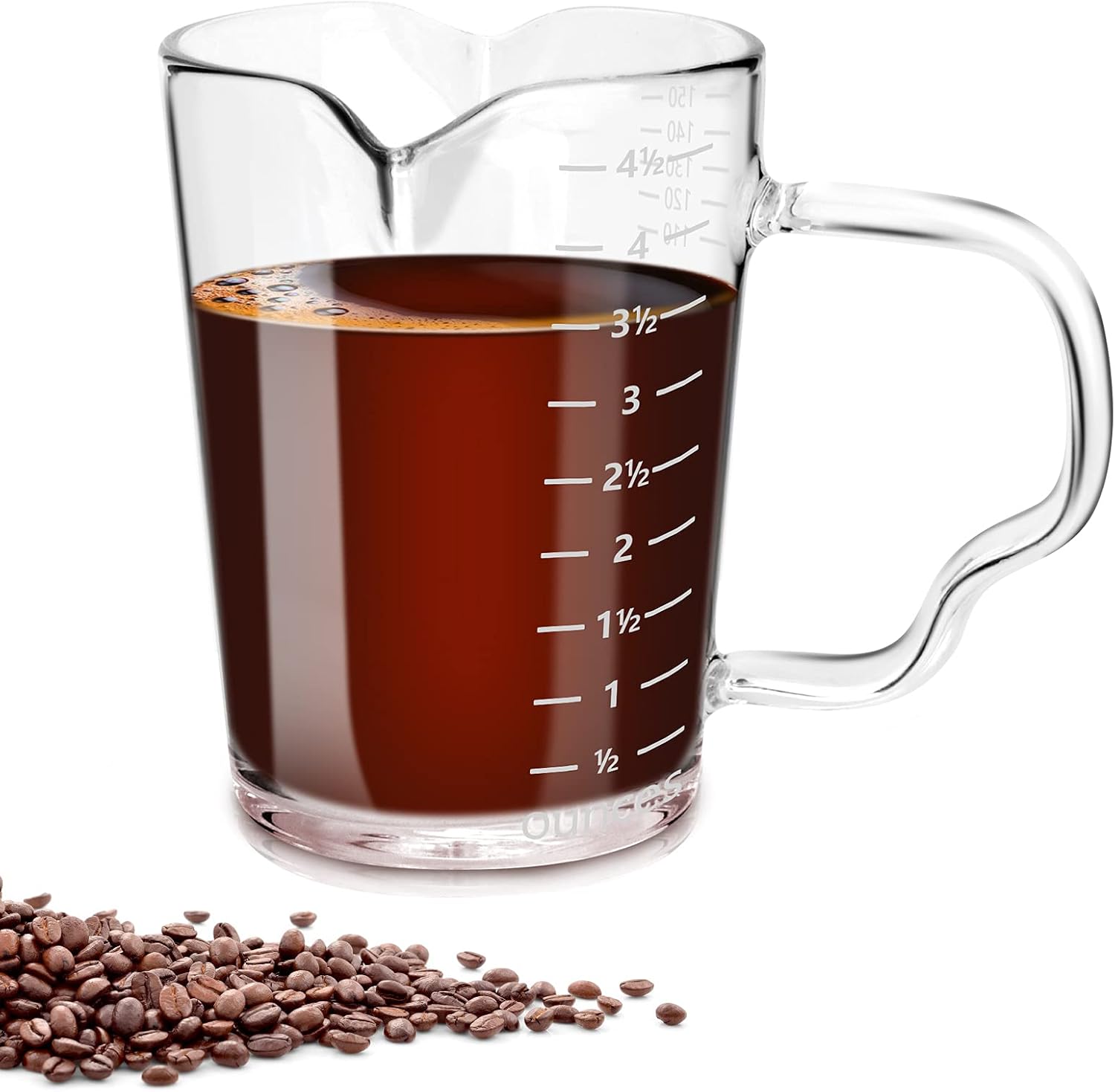 4.5oz Ounce Glass Measuring Cup Double Spouts Espresso Cup Measuring