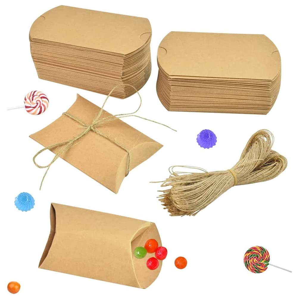 Seeyou-Marron 7cmx7cmx3cm -Boîte à bonbons en papier Kraft 50 pièces Seeyou-Marron 7cmx7cmx3cm -Boîte à bonbons en papier Kraft 50 pièces