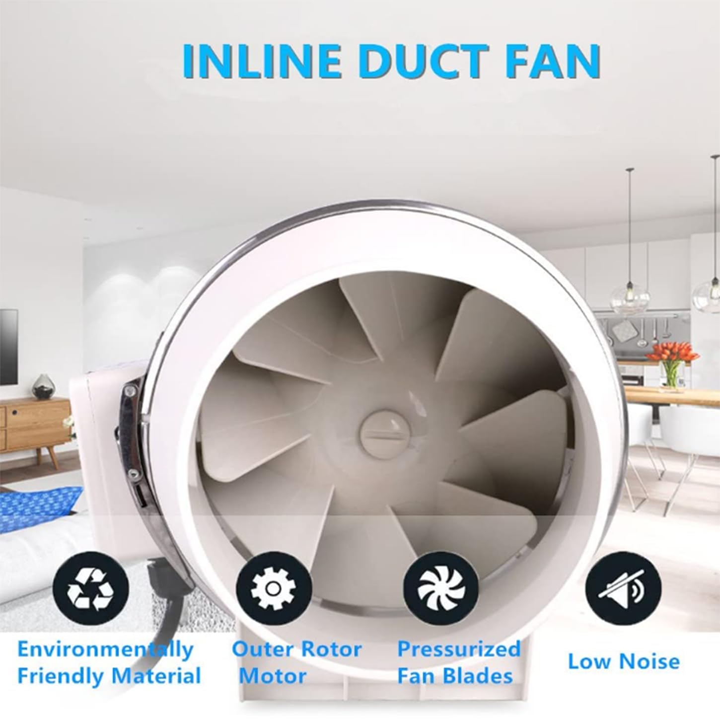 Extractor De Aire De Baño,Ventilador Extractor De Dos Velocidades,IPX2 Impermeable,Para Booster, Tiendas De Crecimiento, Ventilación Y Extractor De Aire Caliente,Instalación Fácil,8 Inches