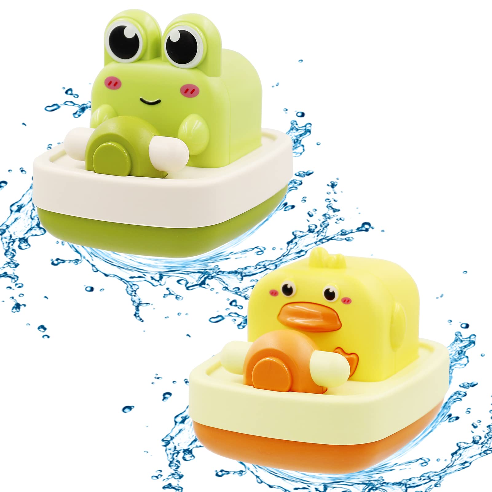 FenFang Juguetes de Baño Bebe, 2 Piezas Juegos de Baño Niños, Juguetes Bañera Bebé 1 2 3 4 5 Años, Juguete Bañera Agua 6 12 Meses, Juguetes de Natación Piscina Regalos para Bebe Niños Niñas (C)