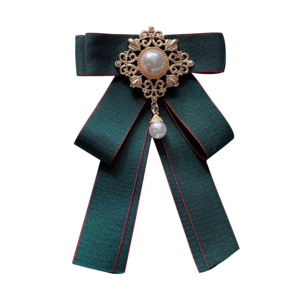 Rhinestone Retro British Style Pre-tied Adjustable Fabric Ribbon Bow Tie for Women Men Uniform Necktie Bownot