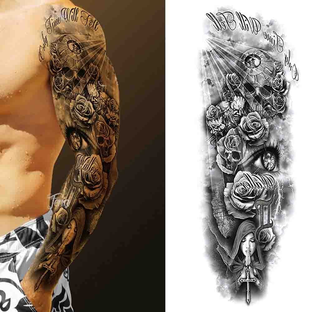 Amazon.co.jp: フルアームテンポラリータトゥー、ボディスリーブ