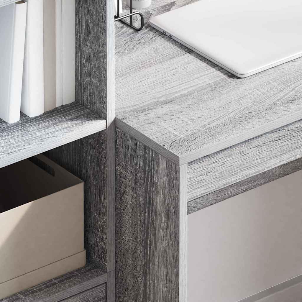 Scrivania Sonoma grigia, 100 x 50 x 76 cm, scrivania da ufficio in legno, scrivania per computer portatile e monitor, compatta per home office, studio e piccoli spazi, portata 75 kg