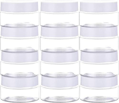 Empty - 12 recipientes de plástico transparente con tapa para productos de belleza, manualidades y otros, 1 Ounce