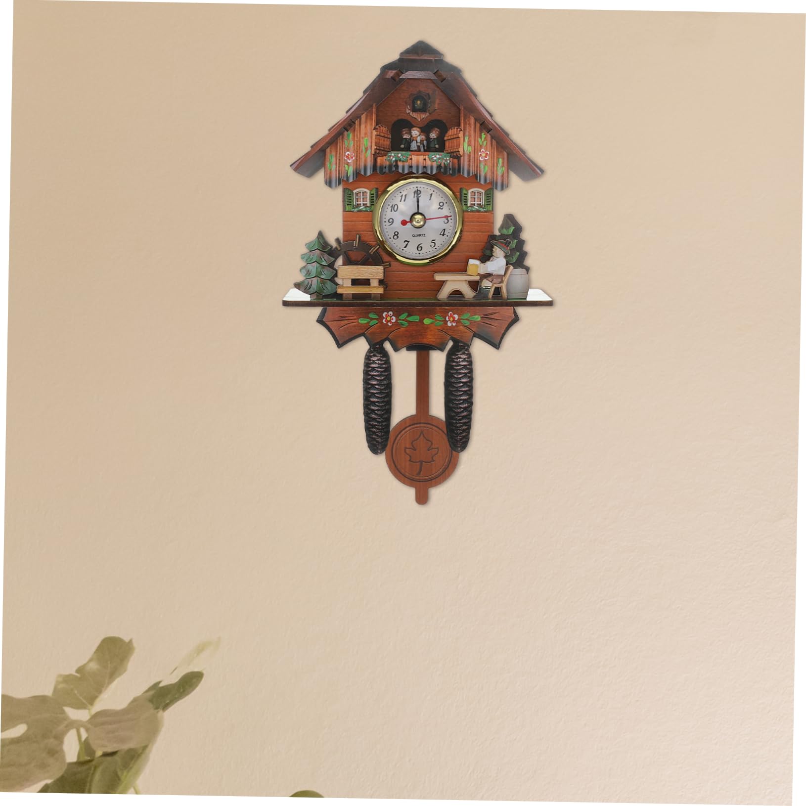 Reloj de Cuco de Pared de Madera Péndulo para Sala y Oficina