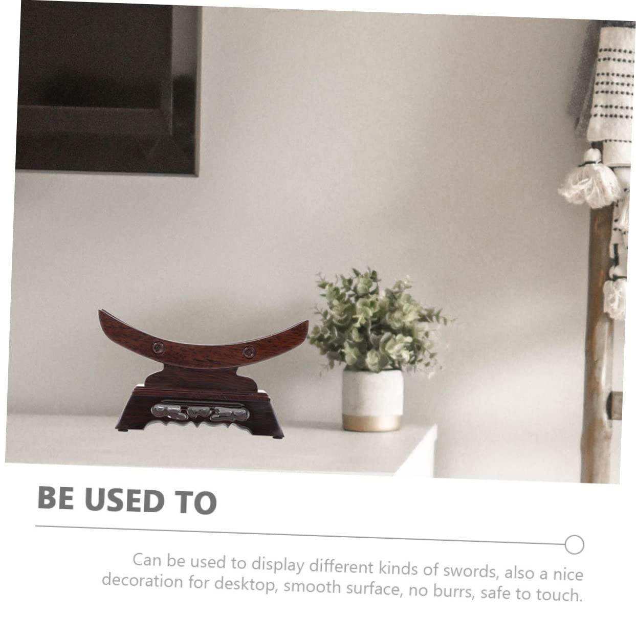 PRETYZOOM Soporte Decorativo para Espadas de Madera, Estante de Mesa