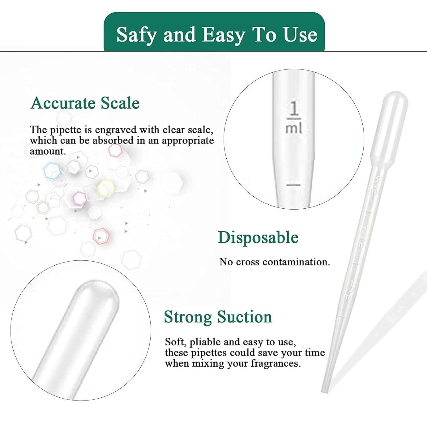 100 Stück Pipette, Einweg Transferpipette Aus Kunststoff, 3 Ml Wiederverwendbar Pipetten, Transparente Messpipetten, Transferpipetten für Labor, Klassenzimmer, Experiment