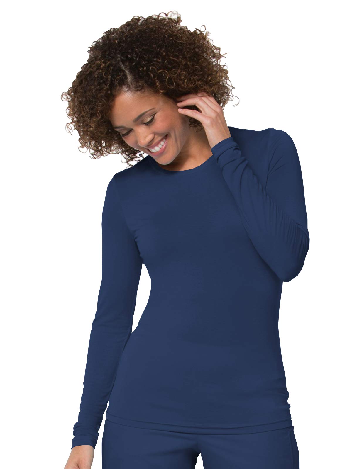 Women's Coolmax Long Sleeve Under Scrub Tee(Navy, XX-Large)
