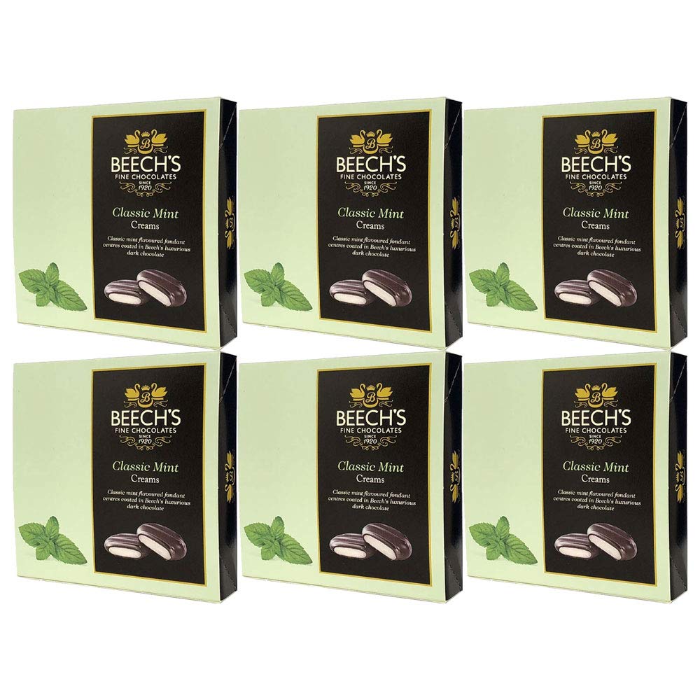 Beech'sLuxury Traditional Fine British Chocolates Classic Mint Flavoured Creams 90g (6 Pack)