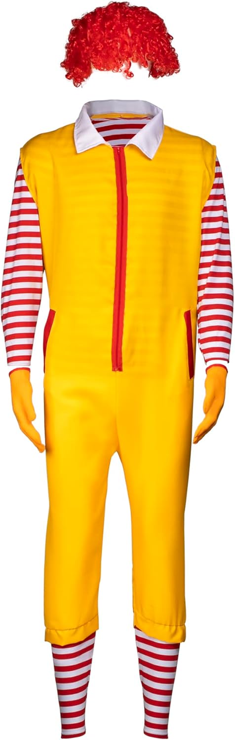 4 Pcs Halloween Clown Costume Set for Adults - Wig, Clothes & Gloves Included | Carnival Cosplay Outfit - Image 2