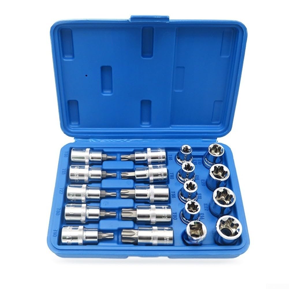 Lot de 19 embouts de vissage pour dents extérieures e10 robustes