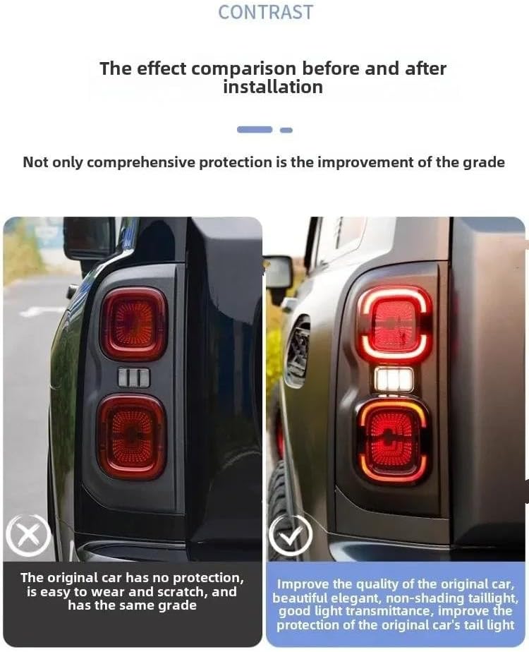 Car Rear Light Cover Trims Fits Compatible with Great Compatible with Wall Compatible with Haval H9 Tail Smoked Black Taillight Protective Auto Exterior Accessories Guard
