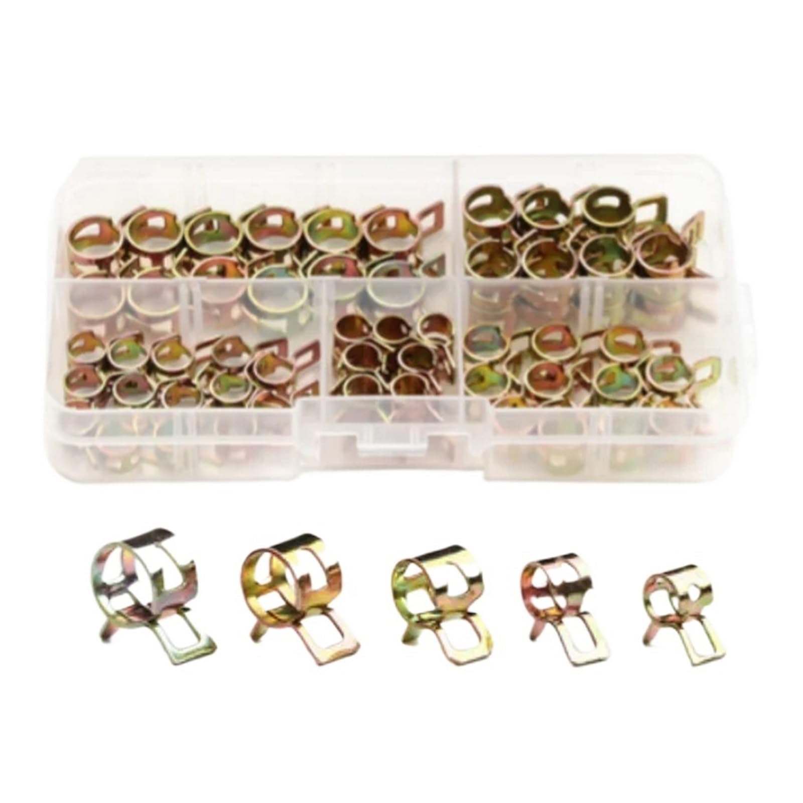 75/100/155 clips de resorte for manguera 6 a 22 mm, abrazaderas for tuberías combustible/aceite/agua(155pcs 6-22mm)