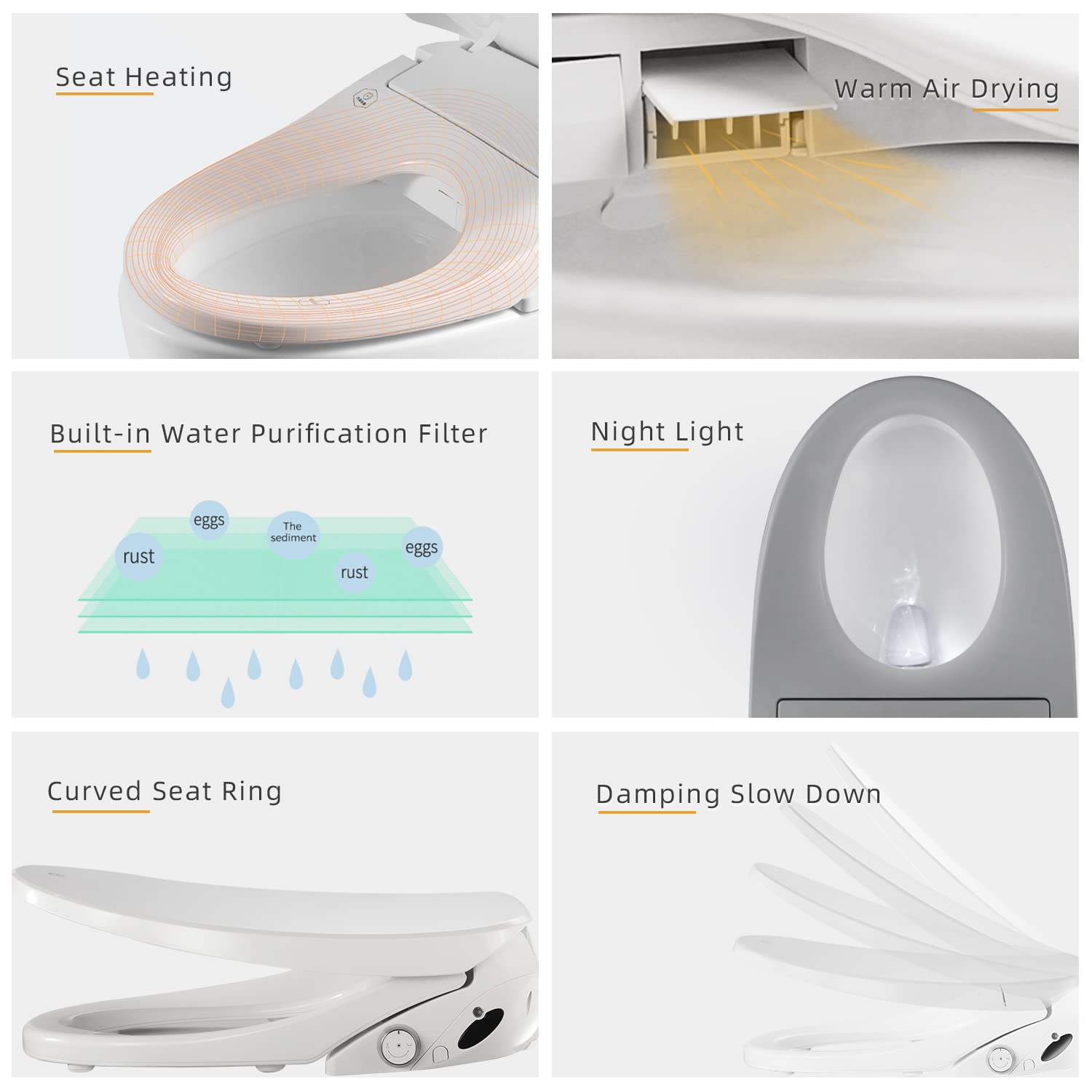 Buy Bejoan Bidet Toilet Seat Electronic X7, Bidet Warm Water, Heated