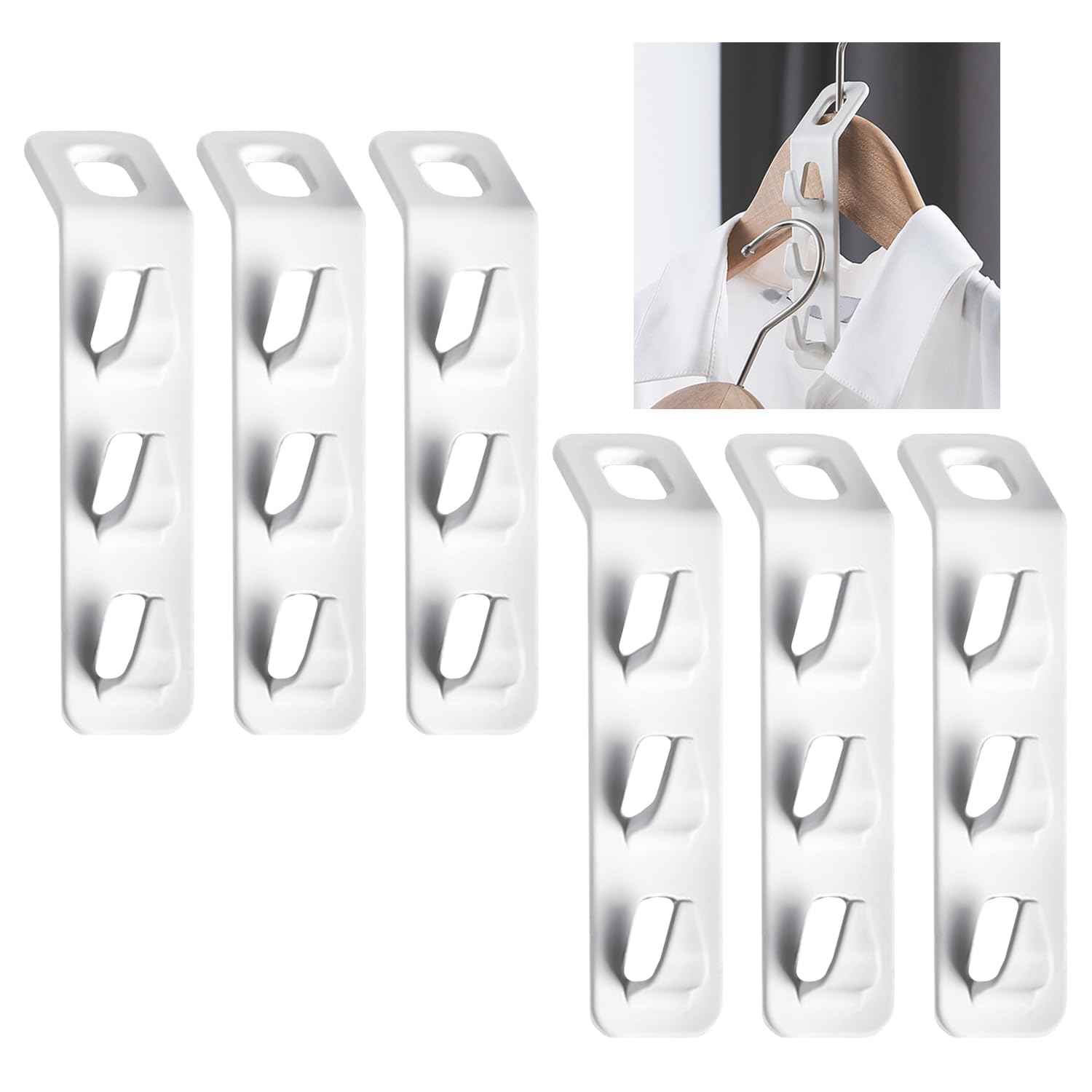 Crochets de connexion pour cintres empilables - Lot de 6 - Organisateur de vêtements