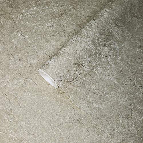 113 sq.ft roll embossed Luxury Slavyanski wallcoverings plain Vinyl Non-Woven Wallpaper grayish tan brass metallic modern wallcovering textured faux cracked plaster textures coverings 3D wall covering