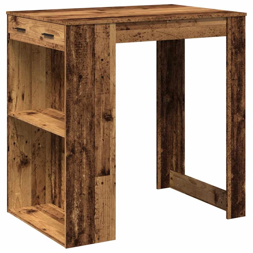 Table mange-debout 102x70x103 cm avec étagères pour optimiser l'espace