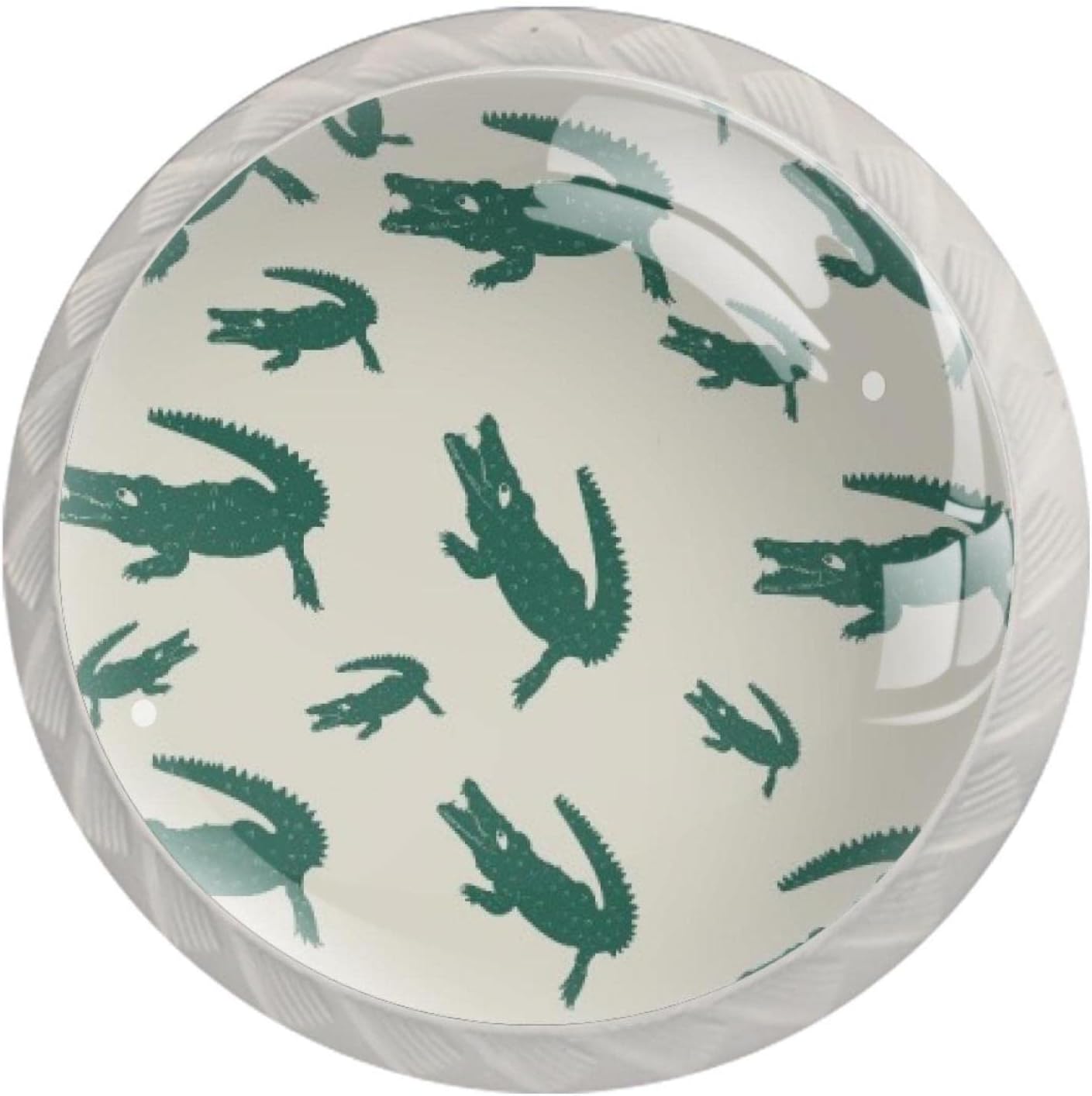 Silhouette Schubladenknöpfe in Krokodilform, 4 Stück, rund, für