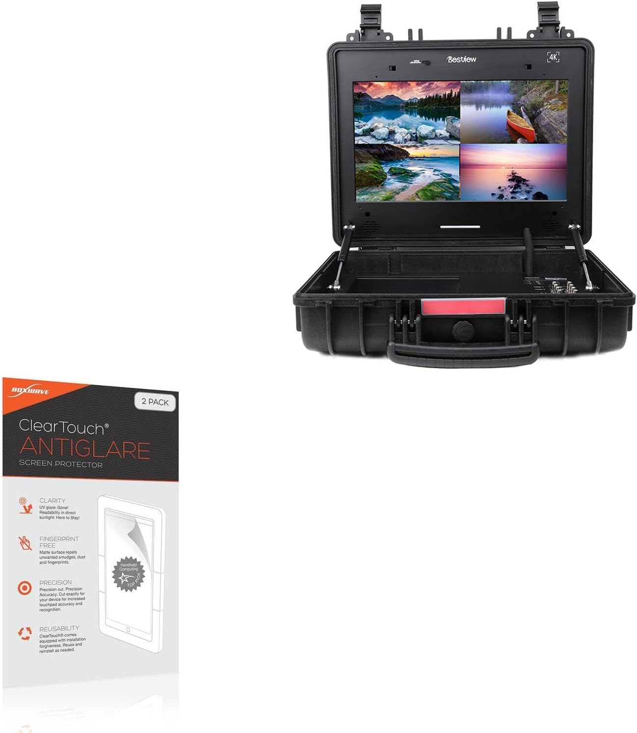 BoxWave Screen Protector Compatible with Bestview Quad-Split Broadcast Directors Monitor (17 in) - ClearTouch Anti-Glare (2-Pack), Anti-Fingerprint Matte Film Skin