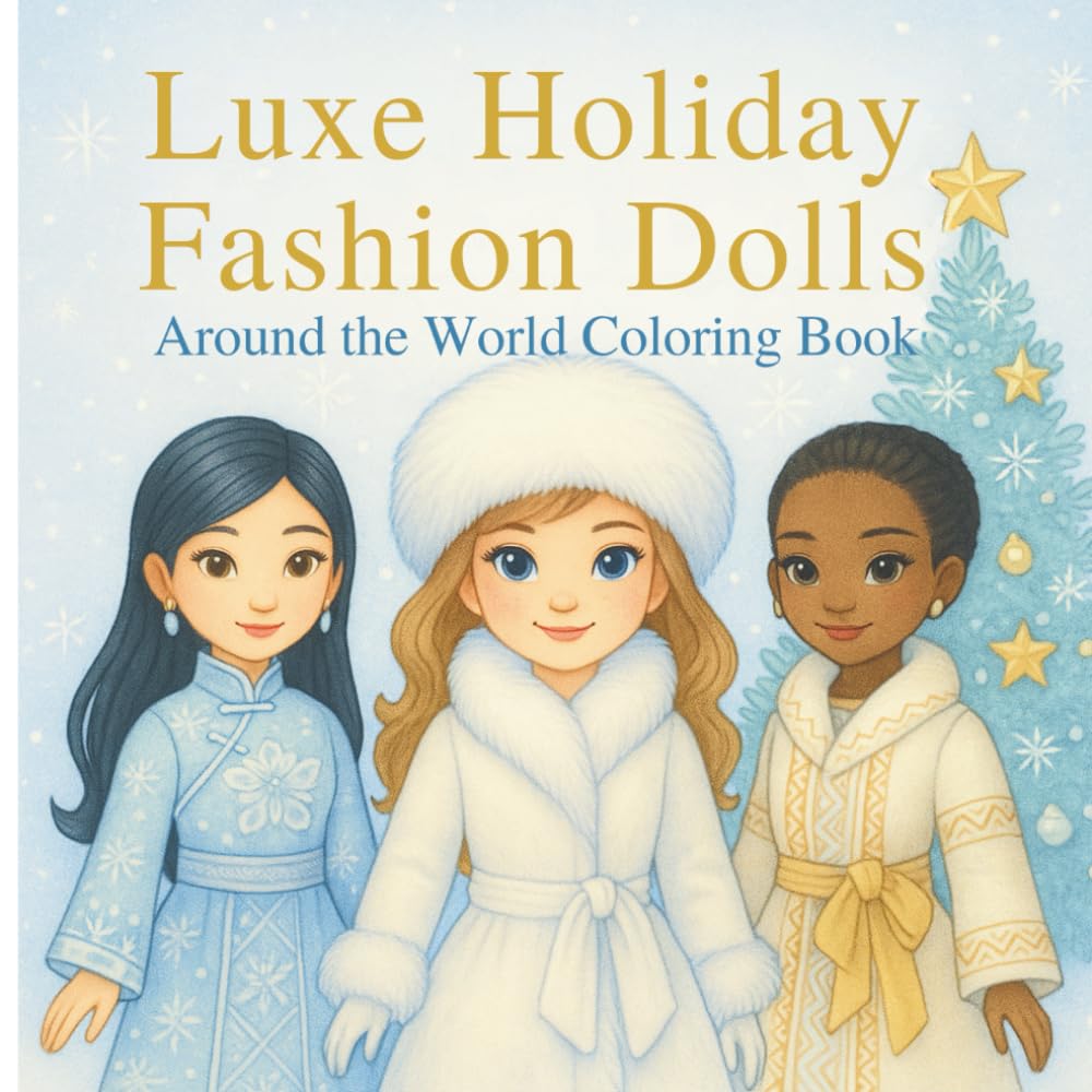 Luxe Holiday Fashion Dolls Around the World: Around the World Coloring Book