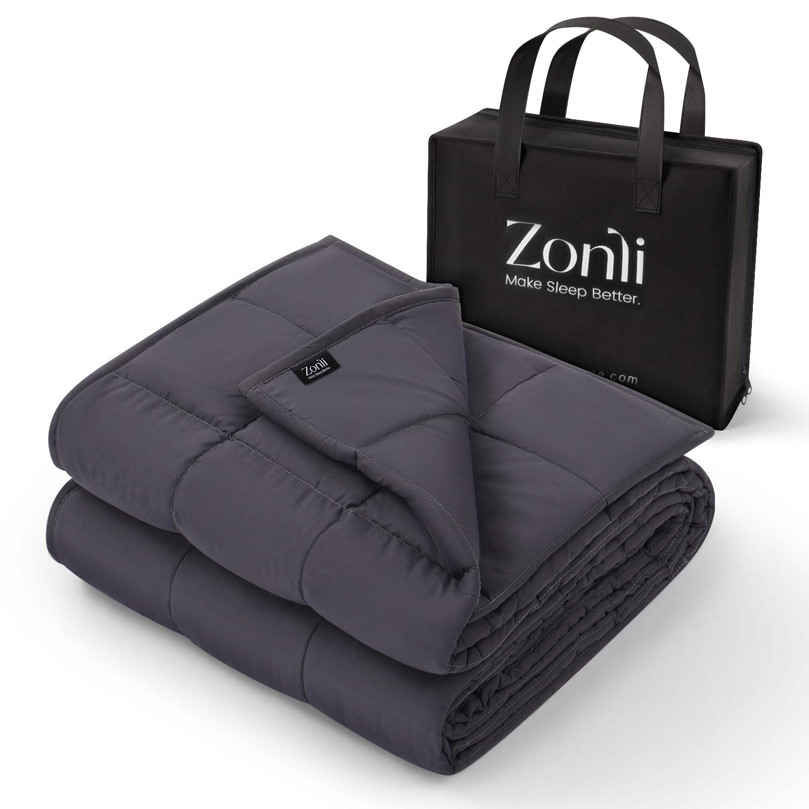 zonli weighted blanket for adults (80"x87", 20lbs, dark grey) king size high breathability cooling heavy blanket, soft material with premium glass beads, all-season, easy care