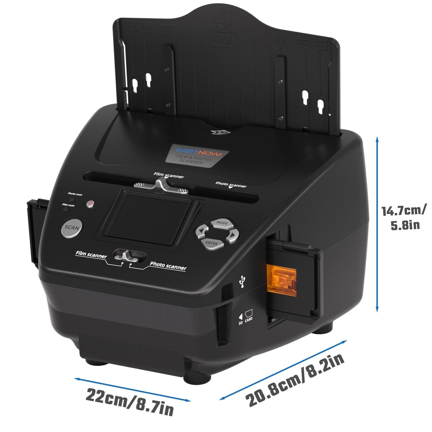 Scanner de Diapositives et Négatifs 35 mm - Conversion au Format Numérique JPEG - 14MP/22MP - Carte Mémoire 4 Go Incluse