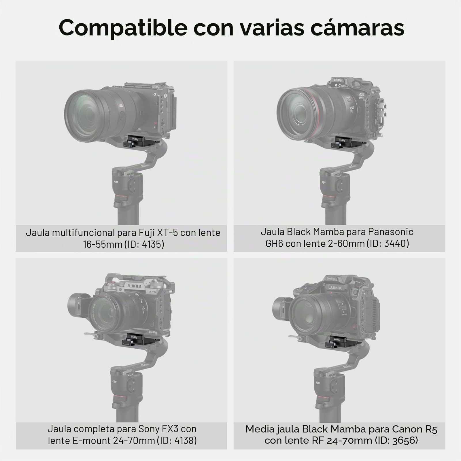 SMALLRIG Abrazadera de Liberación Rápida para dji RS 3 Mini, RS 3 Mini Mount Clamp para Arca-Swiss - 4195