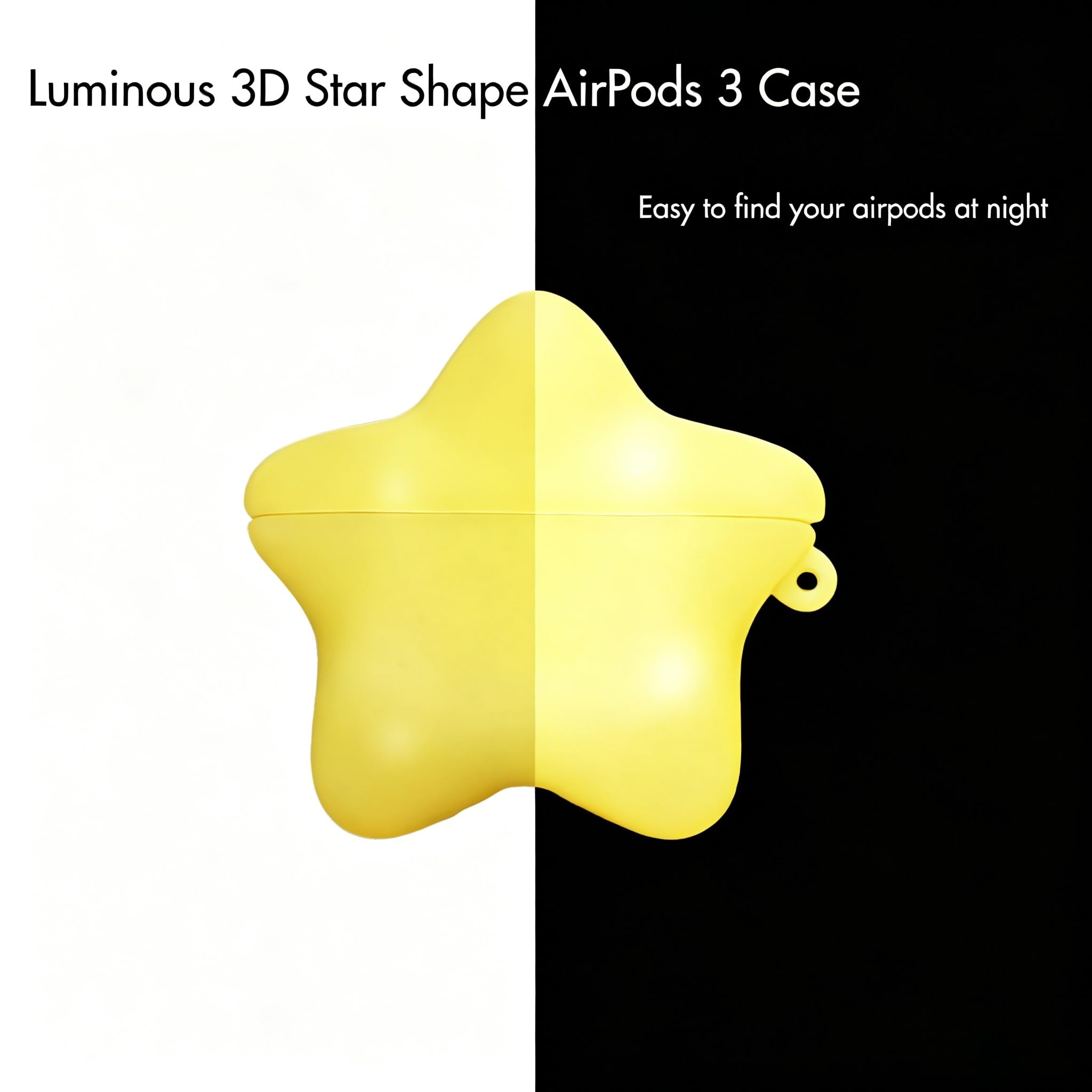 Amazon.co.jp: MINSCOSE AirPods 3用ケース、かわいい夜光3D星型