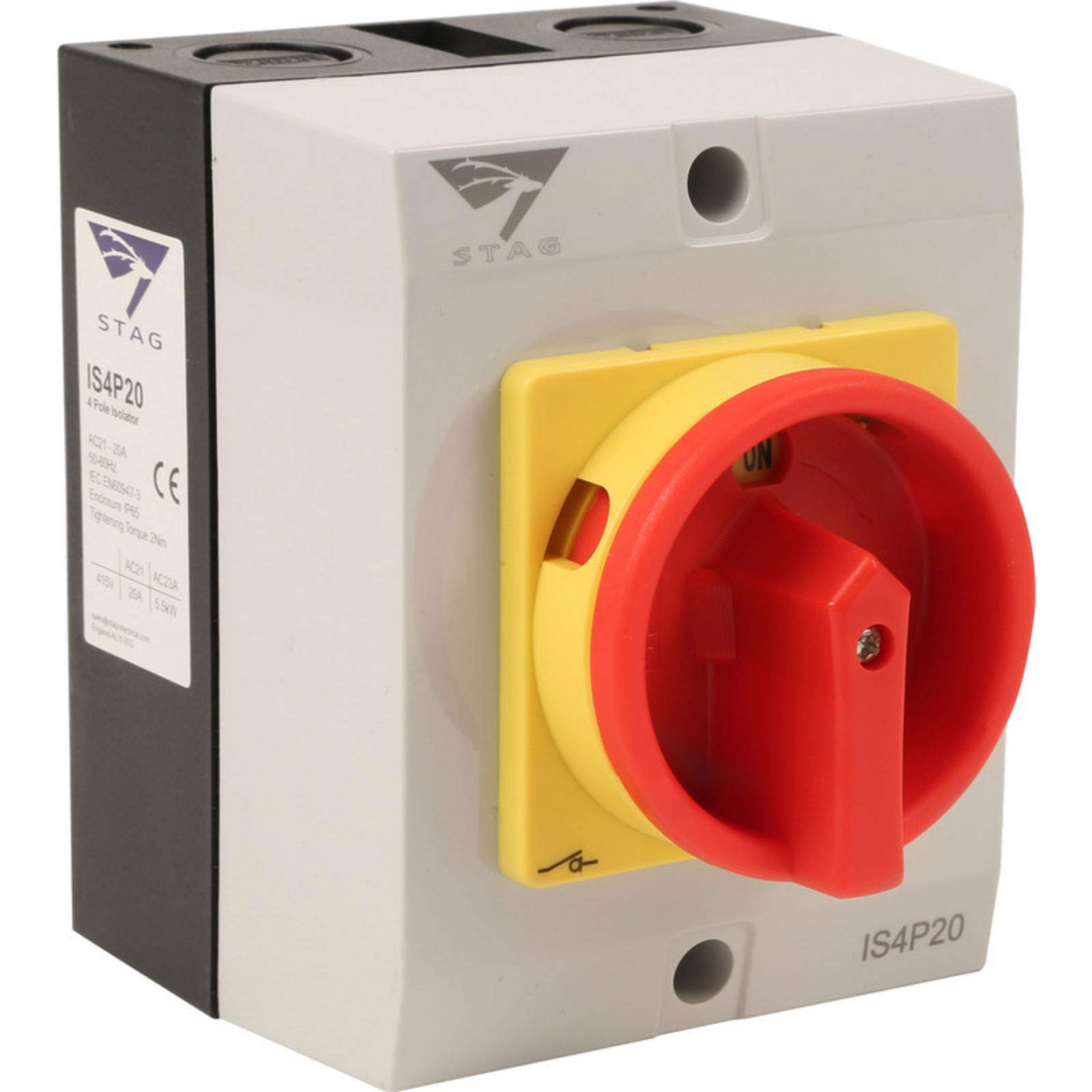 Stag IS4P20 Enclosed Rotary Isolator Switch IP65 4 Pole - 20 Amp