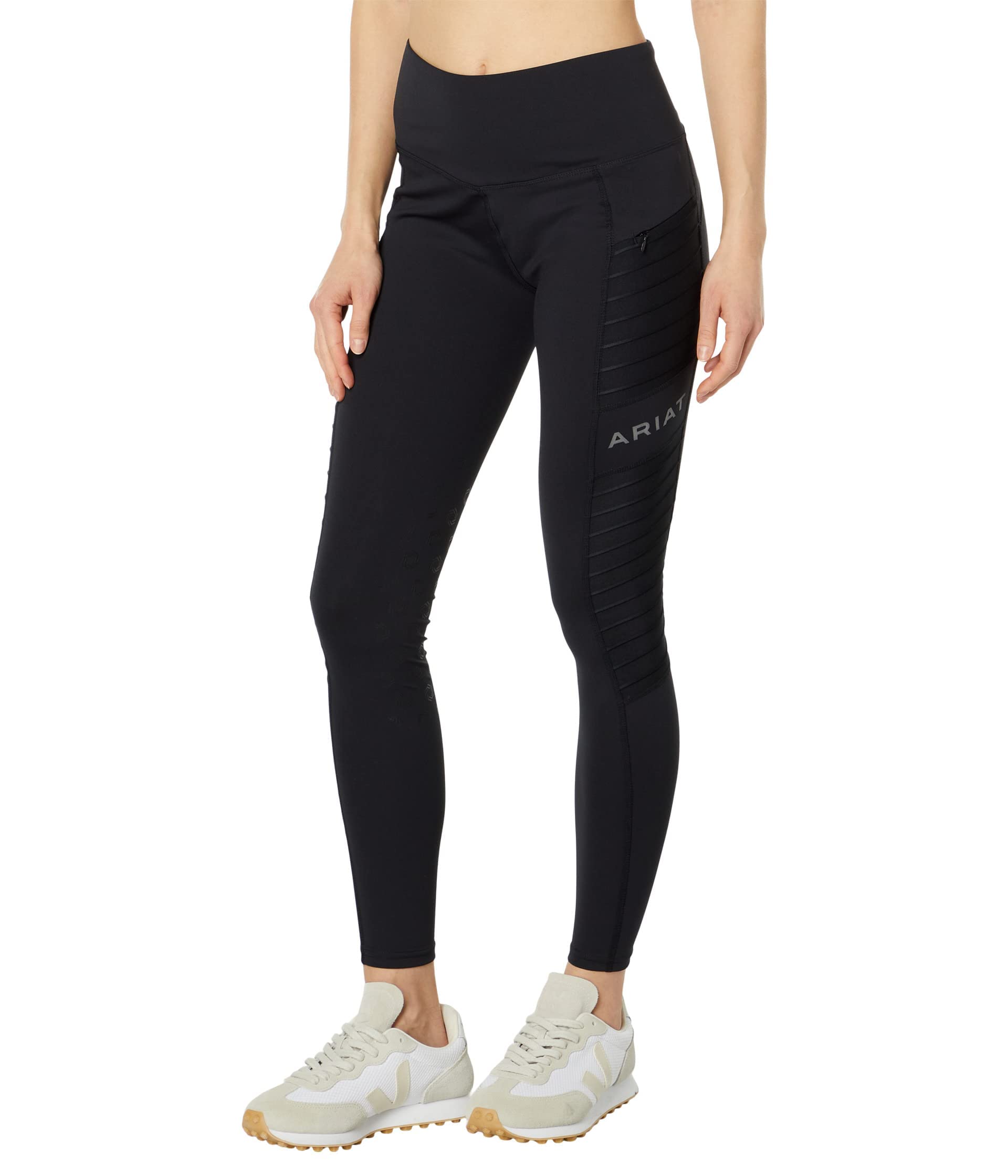 Ariat Women's Eos Moto Knee Patch Tight, Black, XS