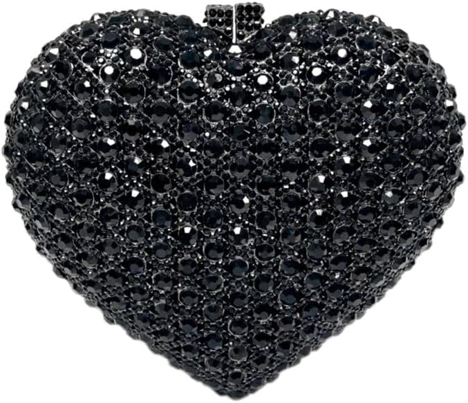 Cute Heart Shape Crystal Clutch Purse Mini Handbag Rhinestone Evening Bag Wedding Party Evening Clutch Bag