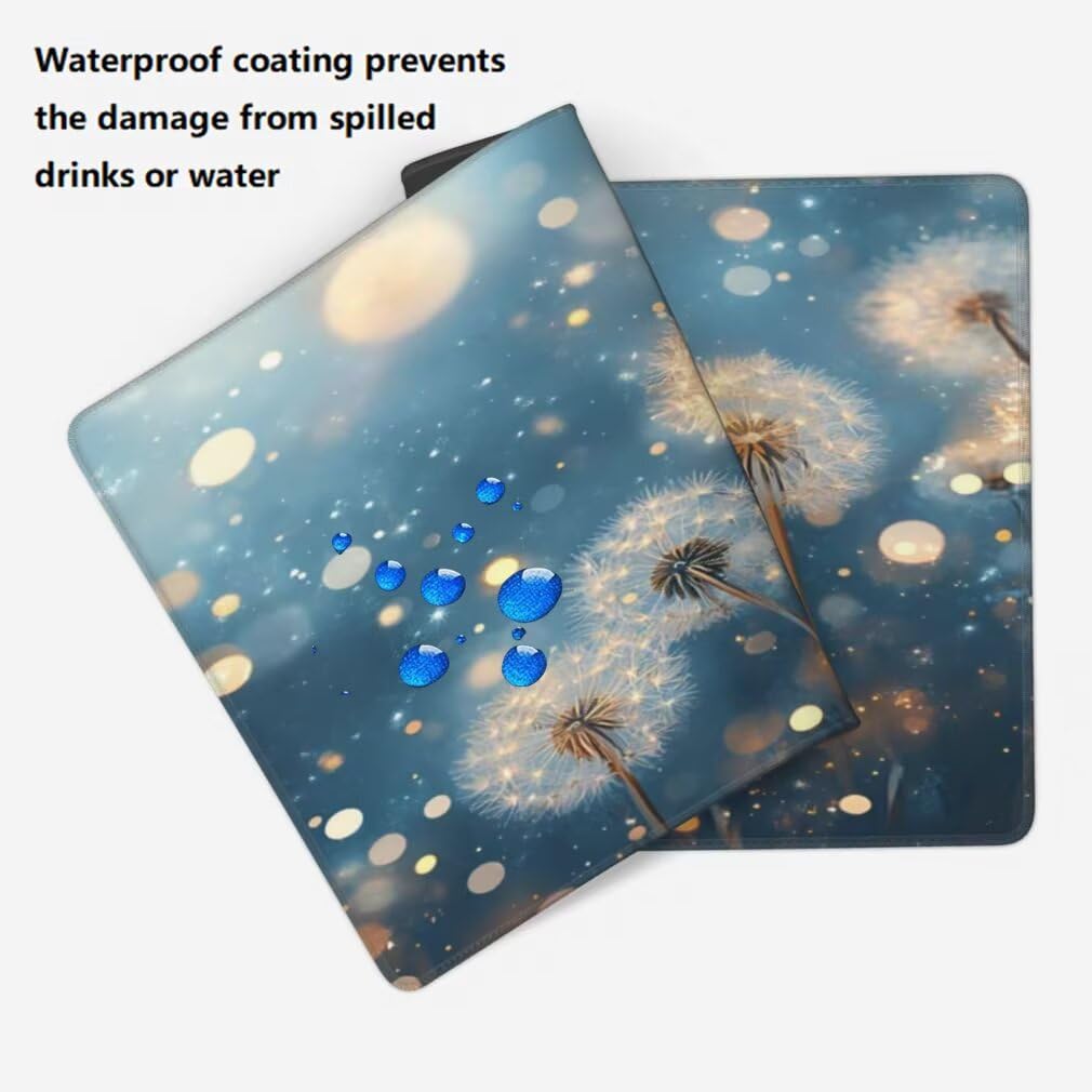 Tappetino Mouse XXL 1200x600mm Dente di Leone Grande Mouse Pad, Tappetino Scrivania con Bordi Cuciti, Grande Mousepad Gaming con Base Antiscivolo per Giocatori, Ufficio e Casa (Onirico) -MP1602
