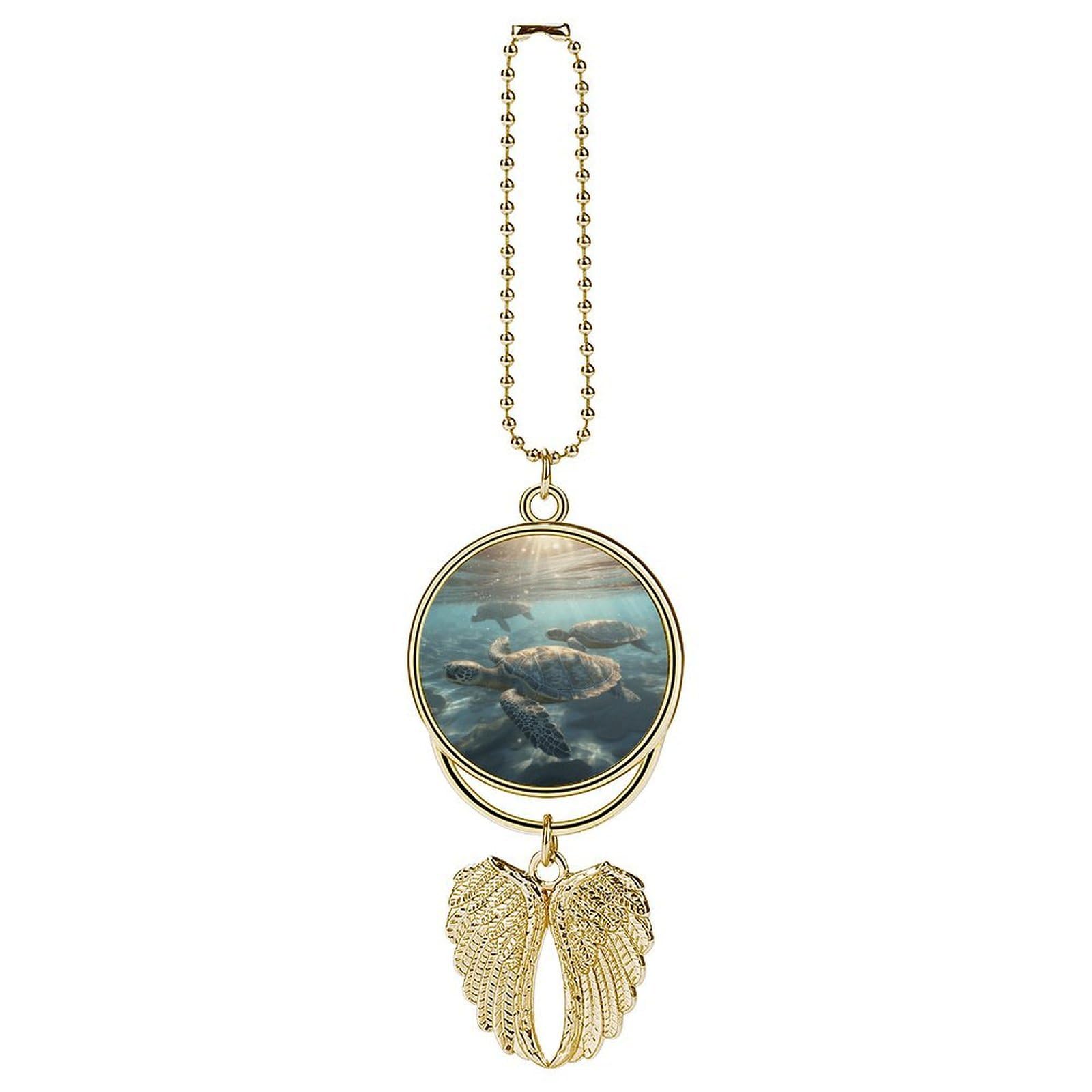 Sunny Sea Turtle Car Charm Alloy Car Rear View Mirrors Hanging Ornaments Stylish Car Pendant Funny Auto Hanging Accessories Car Hanging Ornaments Gift for Women Men
