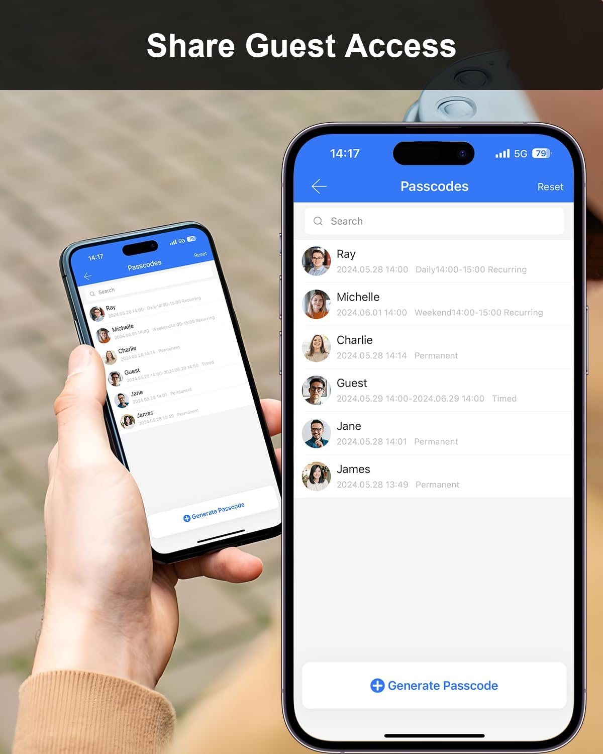 Smart Door Lock, Built-in WiFi Keyless Entry Door Lock Deadbolt with APP Remote Control, No Hub Required Deadbolt Lock, Easy Installation for Front Door-Satin Nickel
